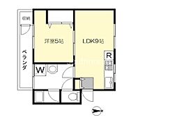 一ツ木マンション 1LDKの間取図画像