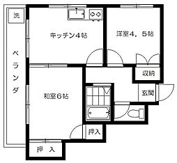 ニュー最上 2Kの間取図画像