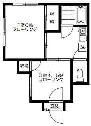 ハヤカワ2 2Kの間取図画像