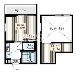 ストーリア都立家政 3階1Kの間取り