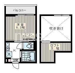 ストーリア都立家政 3階1Kの間取り