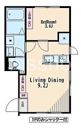 Grande西新宿 1階1LDKの間取り