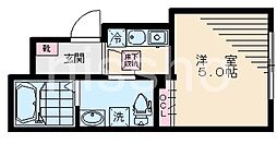 Paddock府中本町 ワンルームの間取図画像