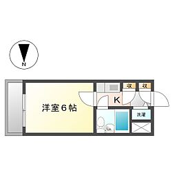 ラフィーネ東横 1Kの間取図画像