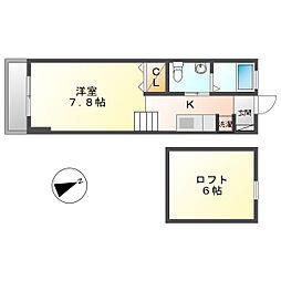 MASASQUARE 1Kの間取図画像
