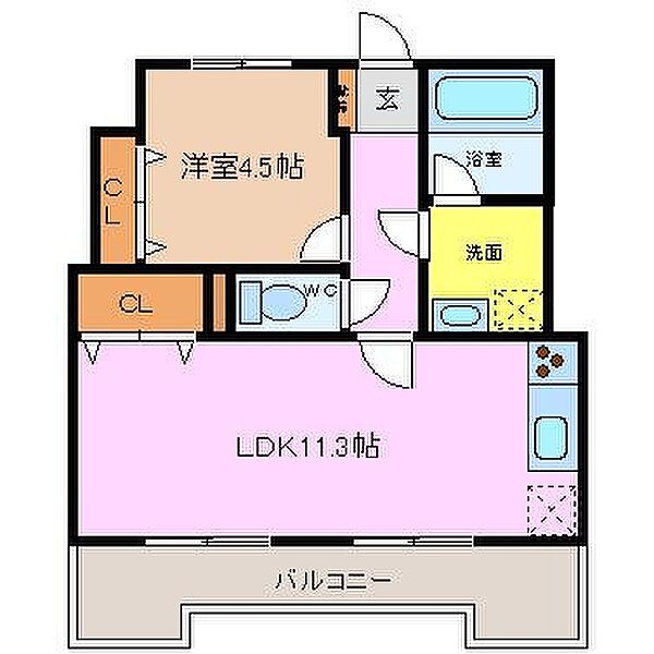 ダイアパレス四日市北棟 306｜三重県四日市市鵜の森2丁目(賃貸マンション1LDK・3階・35.89㎡)の写真 その2