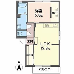 プリムローズ 1LDKの間取図画像