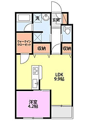 南町フラッツ 1LDKの間取図画像