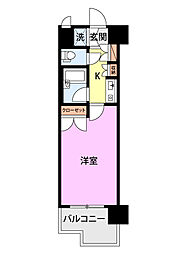日興パレス長岡 1Kの間取図画像