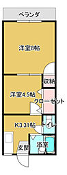 ロイヤルハイム藤 2Kの間取図画像