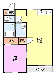 ロイヤルハイツ 1LDKの間取図画像
