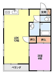 ロイヤルハイツ 1LDKの間取図画像
