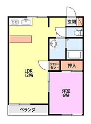 ロイヤルハイツ 1LDKの間取図画像