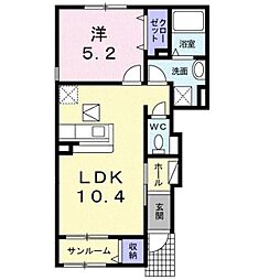 シャルマンアヴニール 1LDKの間取図画像