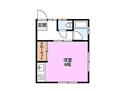 コーポラス栄 ワンルームの間取図画像