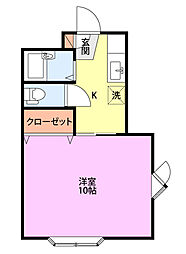 パステルハイツ 1Kの間取図画像