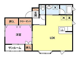 セレーネ 1LDKの間取図画像