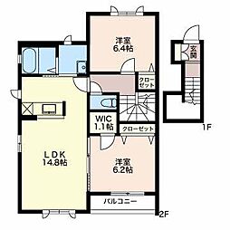 ガーデンシティ長倉H 2LDKの間取図画像