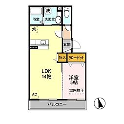 エスタシオン 1LDKの間取図画像