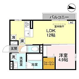 セレニテ 1LDKの間取図画像