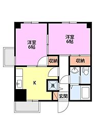 タウンコート城内 2Kの間取図画像