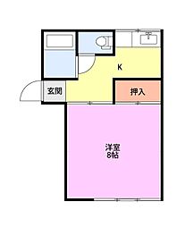 ハイツ下山 1Kの間取図画像