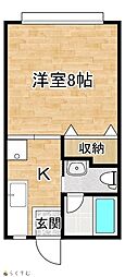 プレステージ笹崎 1Kの間取図画像