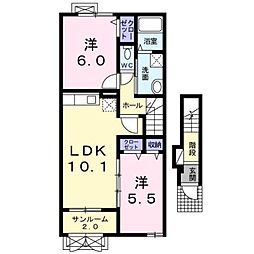 クラシオンβ 2LDKの間取図画像