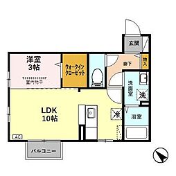 ストリート土合 1LDKの間取図画像