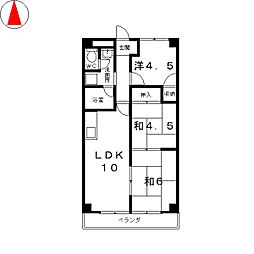 シャレ―富士美台 3階3LDKの間取り