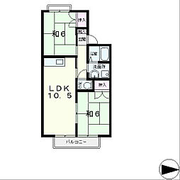 アネックス 2階2LDKの間取り