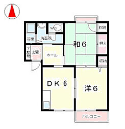 菅原ハイツ 1階2DKの間取り