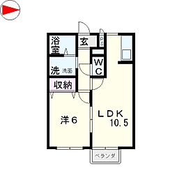 ベルコート木ノ座 1LDKの間取図画像