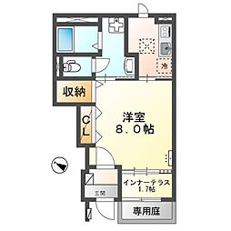 フリージアR 1Kの間取図画像