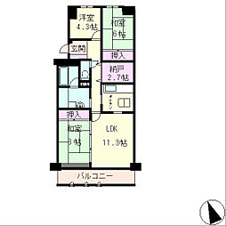 グランドメゾン守山4号棟 3LDKの間取図画像
