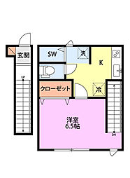 メゾンノーサイド白山駅前 1Kの間取図画像