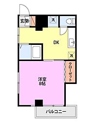 葵マンション 1DKの間取図画像