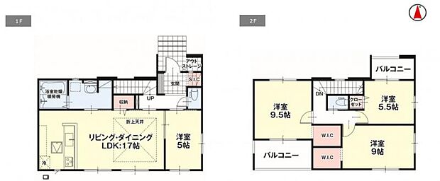 【間取図】1号棟：4LDK＋ウォークインクローゼット