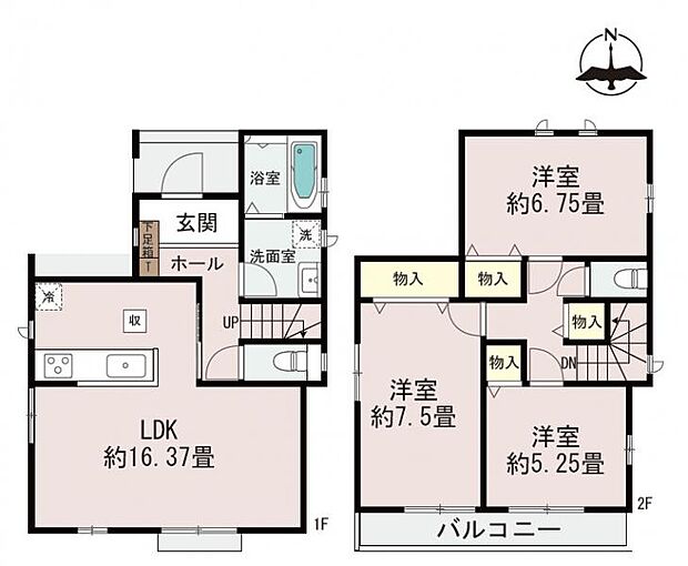 【間取図】B棟:3LDK