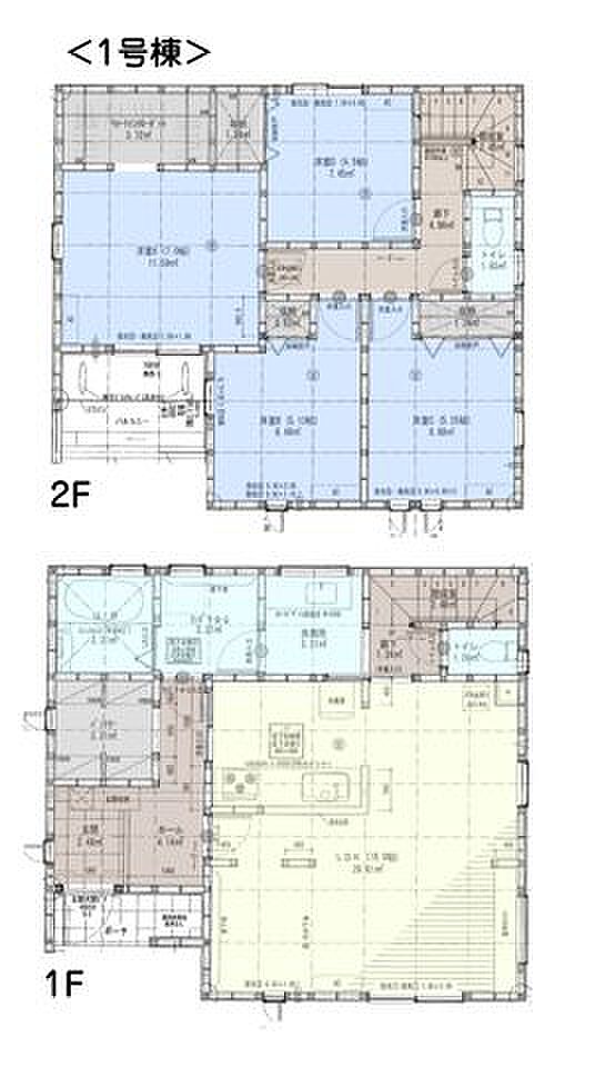 【間取図】1号棟：4LDK＋ウォークインクローゼット＋ランドリールーム＋パントリー