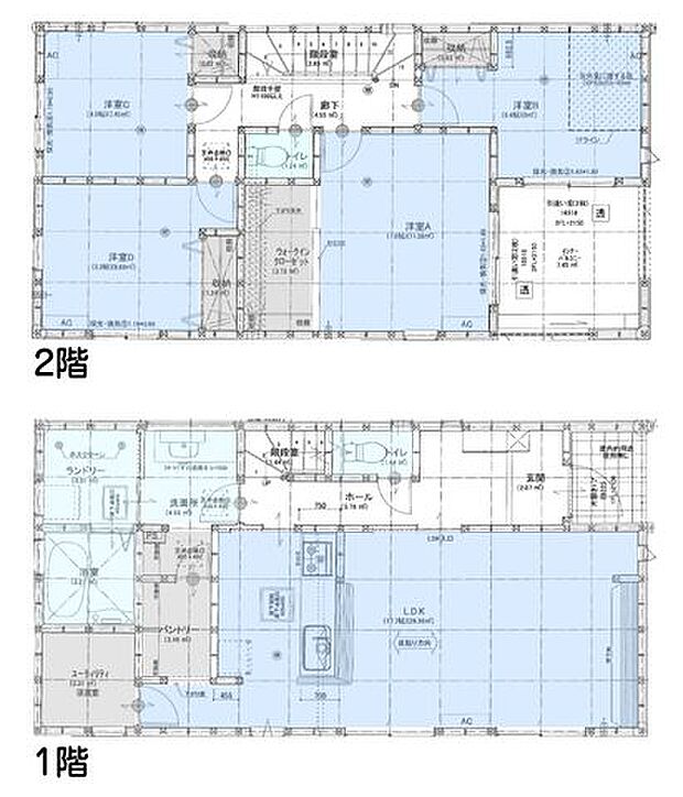 【間取図】4LDK+ランドリールーム+パントリー
