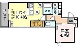 セレスティア亀有 1階1LDKの間取り