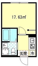 ブローテ四ツ木 1階1Kの間取り