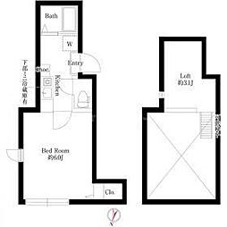 東武伊勢崎線 五反野駅 徒歩6分の賃貸アパート 3階1Kの間取り