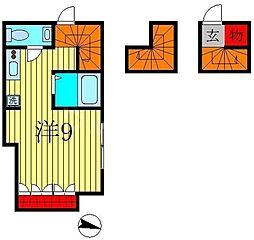 ｃｉｔｔａ金町 3階ワンルームの間取り