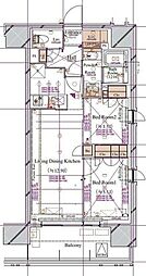 ブランシエスタ浅草蔵前 3階2LDKの間取り