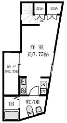 Ｓｉｌｖｅｒ　Ｂｉｒｄ 3階ワンルームの間取り