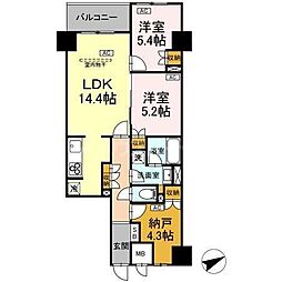 東京メトロ東西線 葛西駅 徒歩5分の賃貸マンション 7階2SLDKの間取り