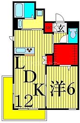 スプリーム 4階1LDKの間取り