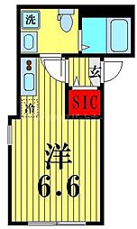 JR総武線 小岩駅 徒歩6分の賃貸アパート 2階ワンルームの間取り